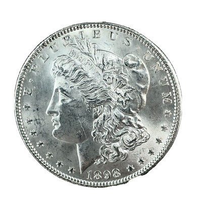 1898 Morgan Dollar BU. VAM 2 (Closed 9)  90% Silver $1 US Coin Collectible #980