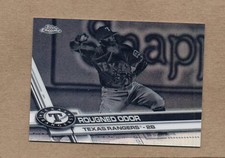roughned odor 151 texas rangers 2017 topps chrome black white negative card