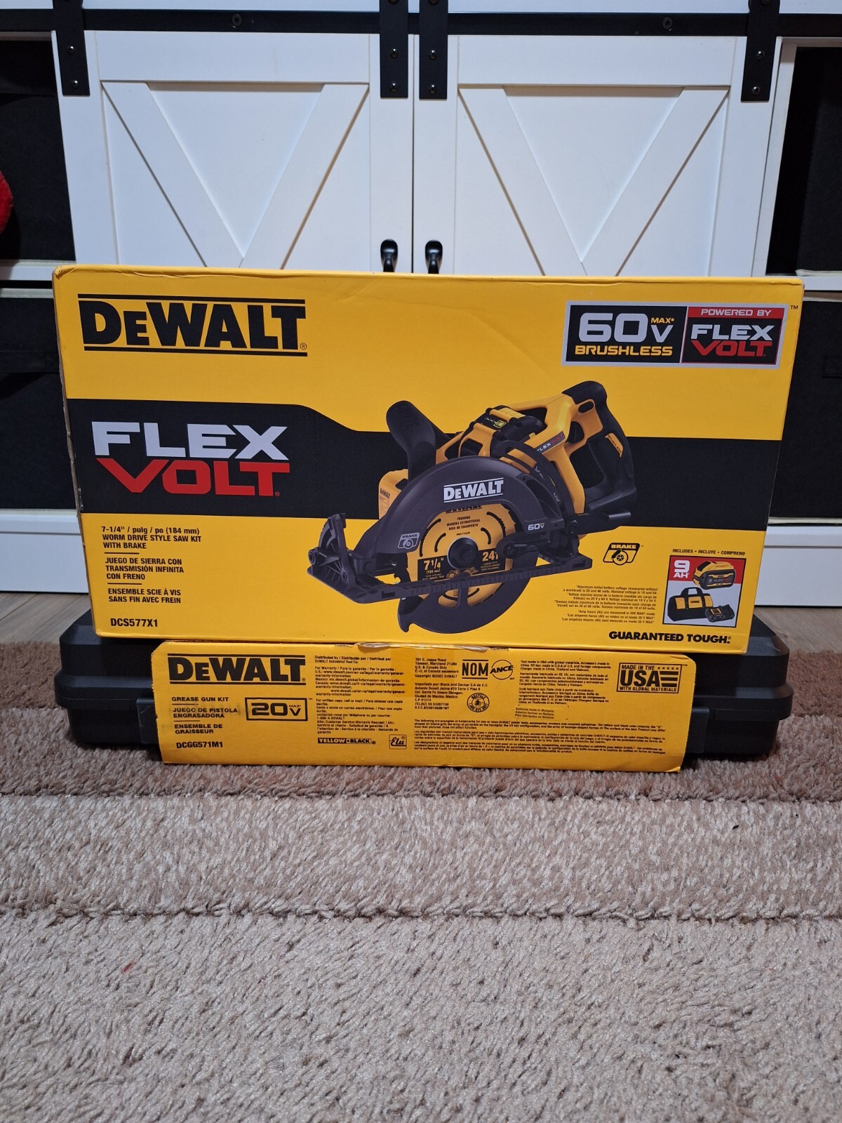 DeWalt DCS577X1 60V MAX FLEXVOLT BL LiIon 71/4" Worm Drive Style Saw