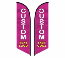 Custom Advertising Feather Flags Outside Business Personalized Logo Only Flag 