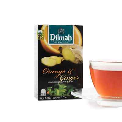 Dilmah FUN Orange & Ginger Ceylon Black Tea-20 Free Shipping World Wide