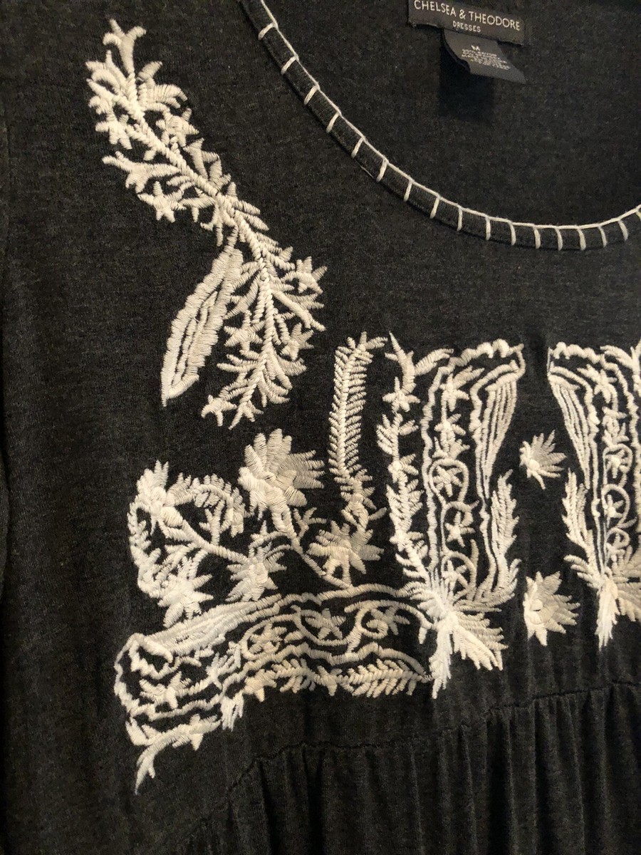 Chelsea & Theodore Dress Embroidered Front Medium