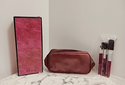Vintage Avon Essential Make-Up Brush Collection w/Cosmetic