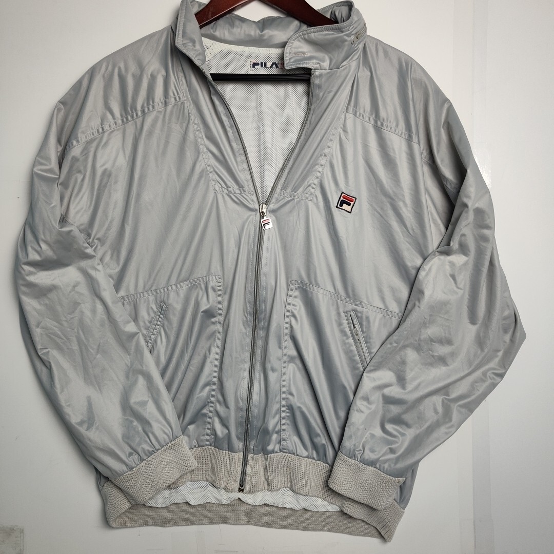 Giacca a vento Fila grigia vintage anni 90 taglia L? Tuta Track Top Look Leggi