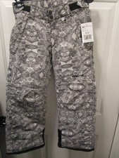 ARCTIX KIDS REINFORCED SNOW PANTS IN DIAMOND PRINT WHITE SIZE SMALL 8  NEW
