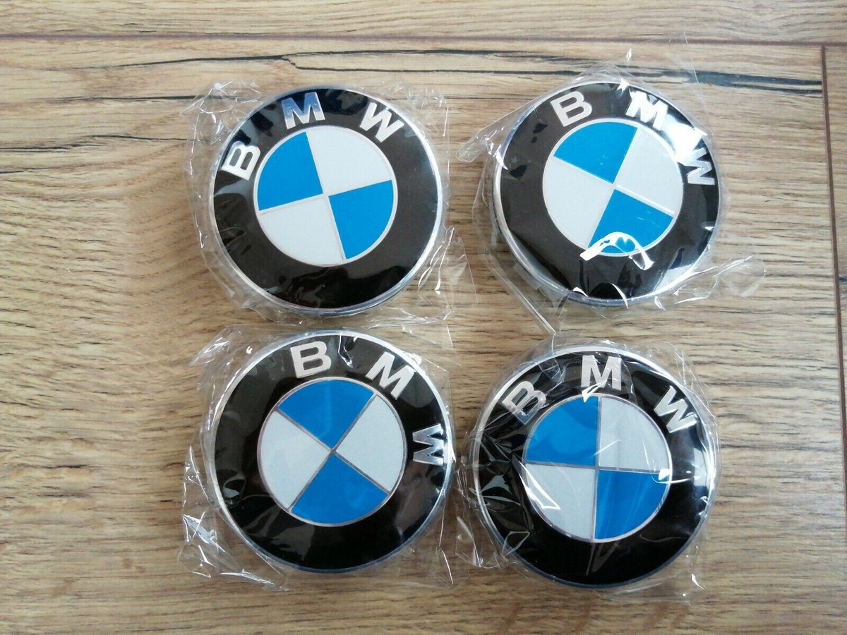 Biomar Labs Lot De 4 Cache-Moyeux 68mm BMW - Compatible 36136783536 - Noir Mat Premium