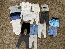 Carters Baby Boy 9 Months Lot Of 18 Pieces Pants, Shorts, Bodysuit