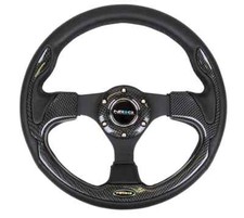 NRG Innovations 320mm Carbon Fiber & Leather Sport Steering Wheel New