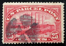 US Revenue Stamps #Q9 - 1912 25¢ Manufacturing Parcel Post used GR19