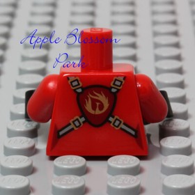 NEW Lego Ninjago SAMURAI X MINIFIG TORSO & LEGS Red w/Black Hands Ninja Nya 9448
