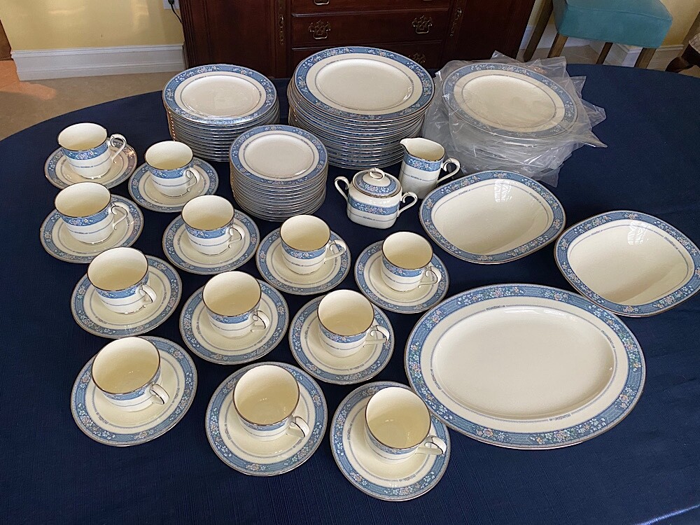 78 Piece Set Noritake “Randolph” Bone China Service for 12 Plus Extras