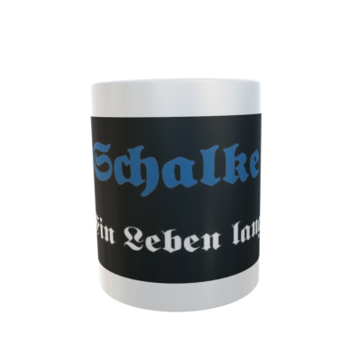 Tasse Schalke Ein Leben lang Fahne Flagge Mug Cup Kaffeetasse