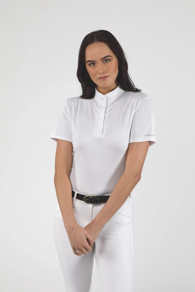 SHIRES Neu Aubrion kurzärmeliges Stockshirt Damen in weiß