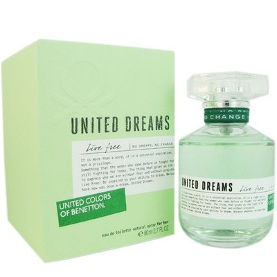 Benetton United Dreams Live Free For Women Eau De Toilette 2.7 oz ~ 80 ml Spray
