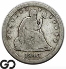 1843-O Seated Liberty Quarter, Superb RARE Low Mintage Key Date New Orleans