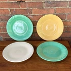 Vintage Fiestaware Dinner Plates H. Laughlin Set of Four Yellow Green