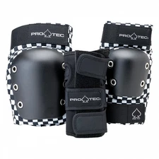Protec Street Youth Checkerboard MD Pad Set with Abrasion-Resistant Nylon &