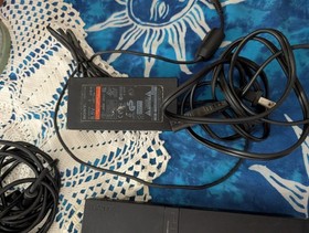Sony PlayStation 2 PS2 Slim Black SCPH-70012 W Controller And Both Cables /Game