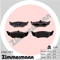 Zimmermann Bremsbelagsatz Scheibenbremse 23561.170.1 FüR Chrysler Dodge Neon PT