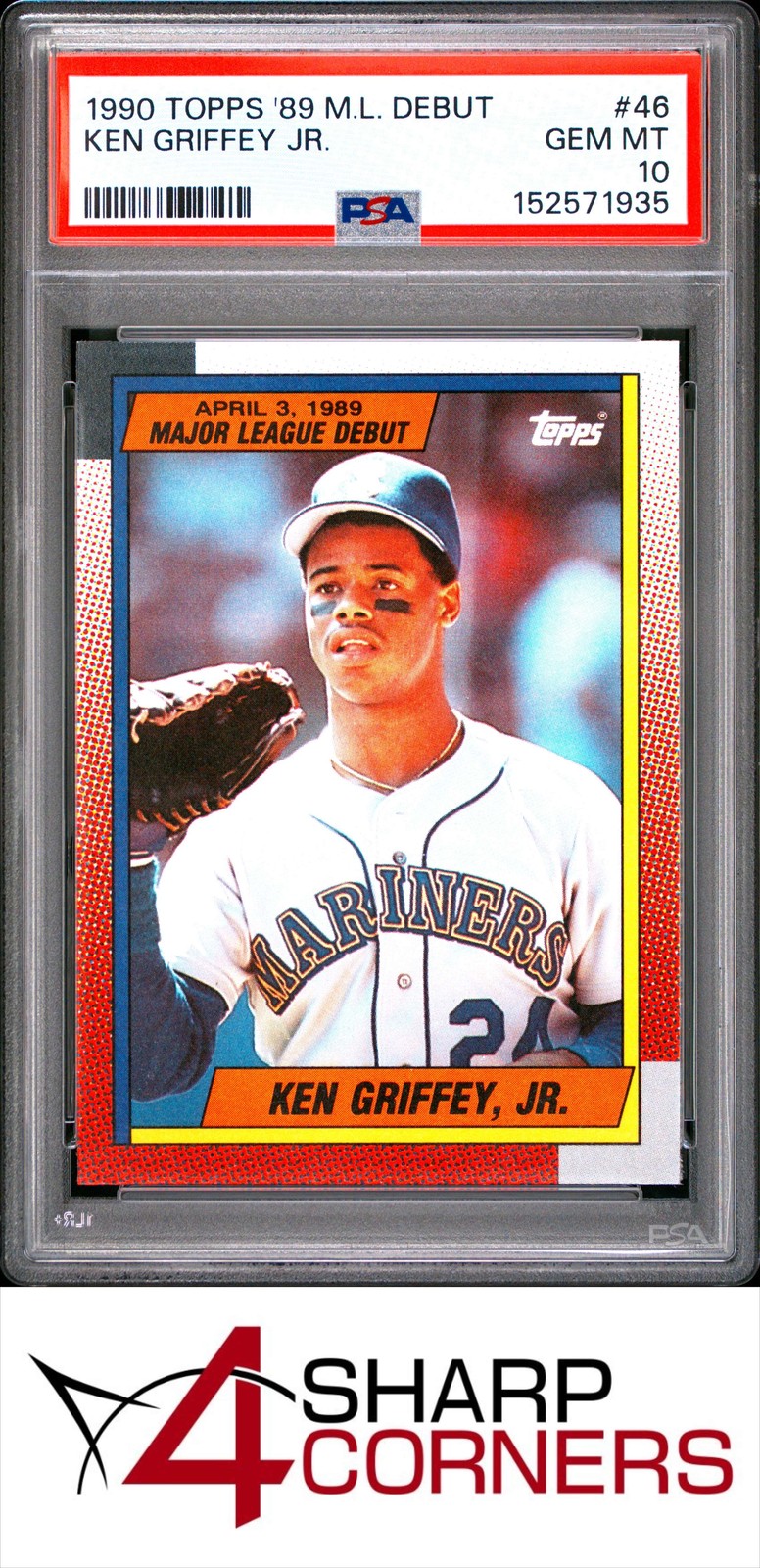 1990 TOPPS '89 M.L. DEBUT #46 KEN GRIFFEY JR. MARINERS HOF PSA 10 view 1