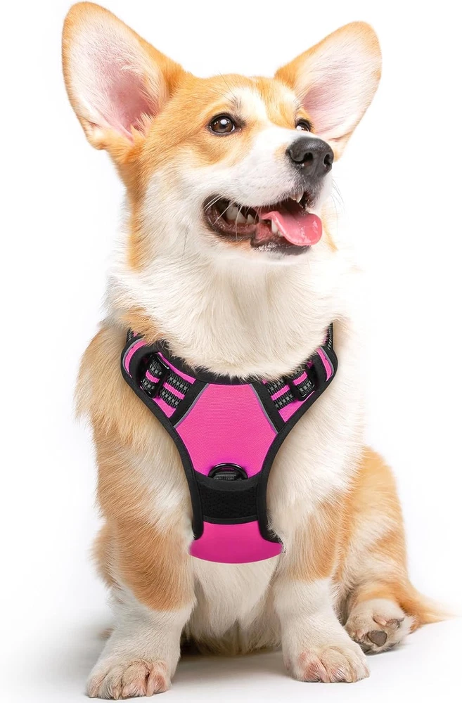 Dog Harness for Large Dogs, No Pull Service Vest with Reflective Strips and Cont