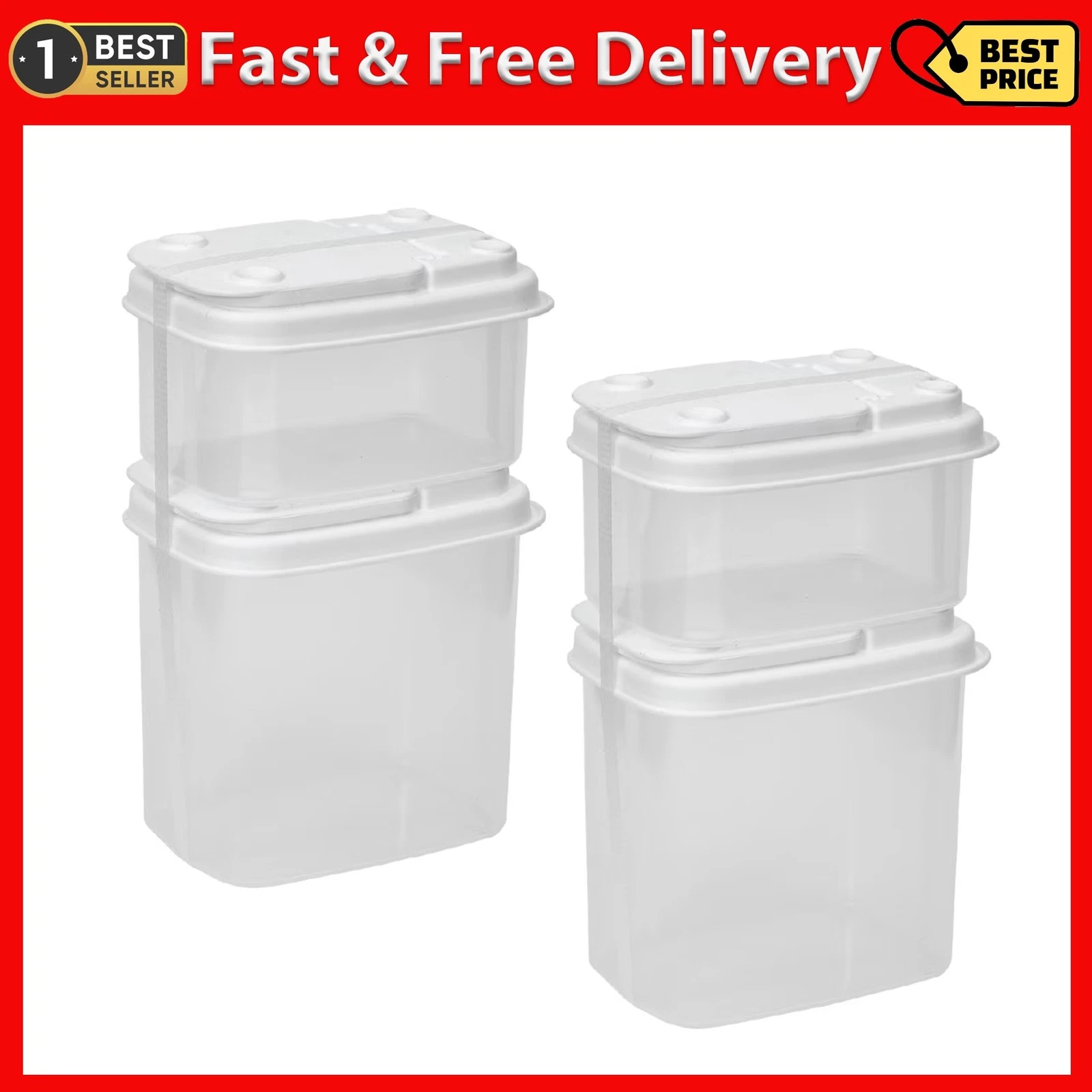 Buddeez Plastic Storage Canisters with Flip Lids, Set of 4