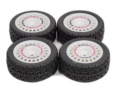 RC OZ Räder Felgen & Gummireifen 12mm Sechskantnabe für Tamiya TT-01 TT-02 XV-01 HSP
