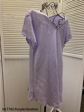 HLT702 Purple Heather Large NWT Match Point Linen Shirt Tank Bias Flax VNeck NEW