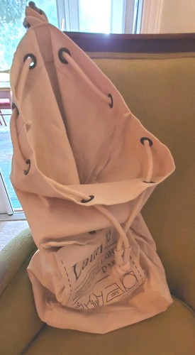 Robuster 24 x 14 x 6 Canvas Wäschesack, Schlaufe & Gurt, Messing Ösen  - Bild 7 von 7