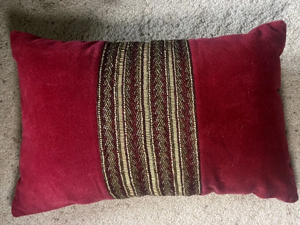 Пирс 1 панировка поясничный акцент подушка бордовый с золото и красный хлеб Рождество - Изображение 4 из 4
