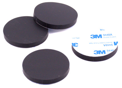 2'' Diameter x 1/8'' Silicone Rubber Pads for Equipment Bases & Racks 3M Backing