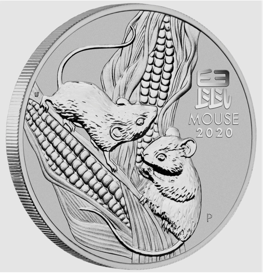5oz  Year of the Mouse Silver Coin Lunar III. 2020 - Image 2 of 3