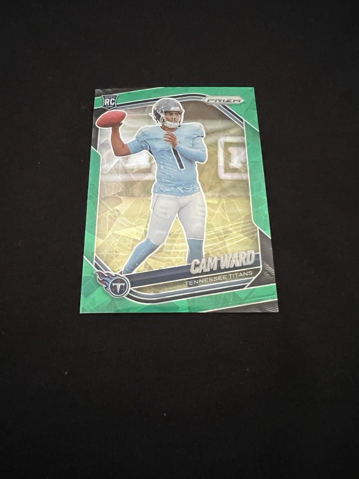 2025 Panini Prizm Rookies Green Ice Prizm Cam Ward #352 Titans