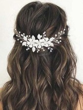 Flower Wedding Hair Vine Pearl Bridal Hair Pieces 1 Count Pack of 1 Silver