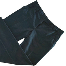 Stella McCartney Wide Leg Wool Pants Women Sz US 10 IT 46 Navy Gold Hemmed 32.5"