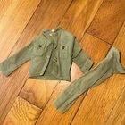 Vintage 1970s GI Joe Uniform Outfit Green Shirt Pants Hasbro