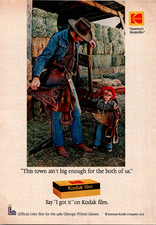 Kodak Film Vintage Magazine Ad Cowboy America's Storyteller 5"x7" 1979