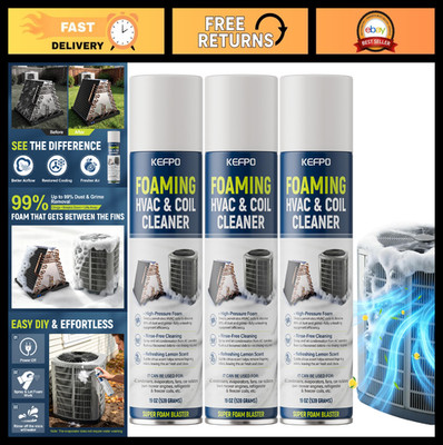 Foaming AC Coil Cleaner Spray - No Rinse Deep Clean for Evaporator & Condenser C