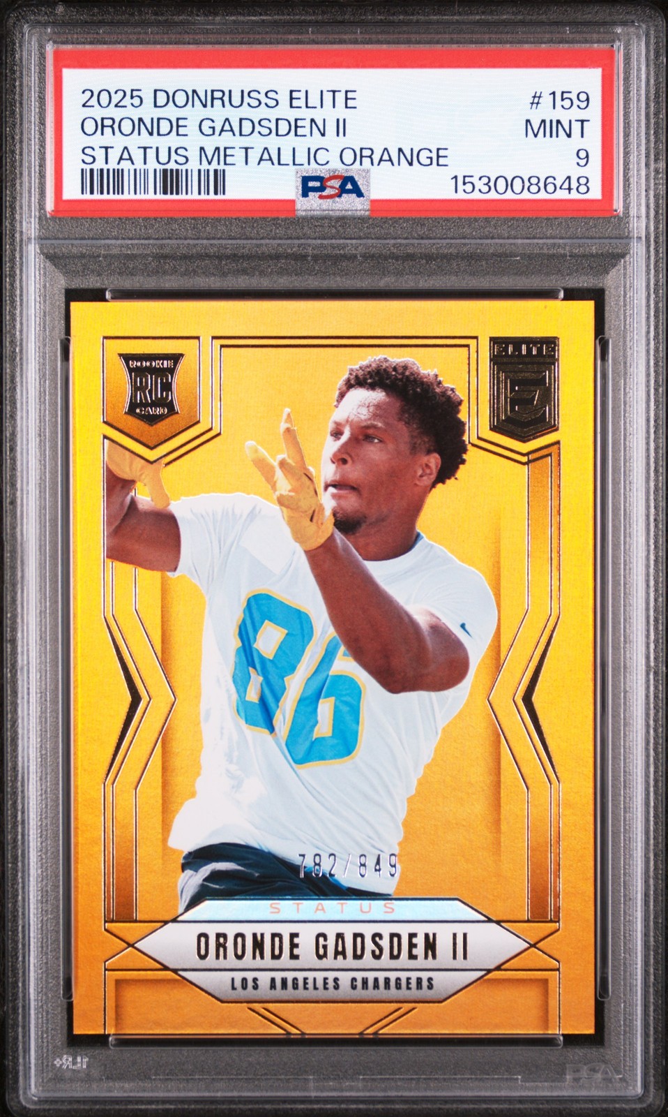 Oronde Gadsden II Panini Donruss Elite #159 Status Metallic Orange
