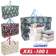Extra Large Jumbo Reusable Strong Laundry Shopping Bags with Zip, Storage Bag
