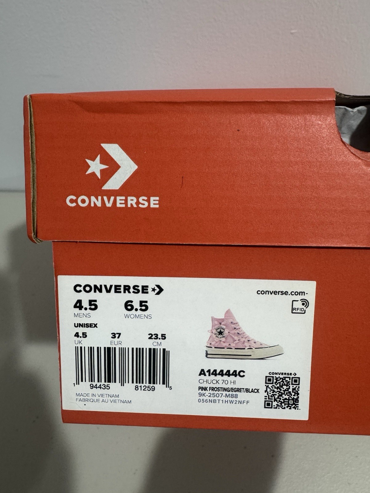 Women's SZ 6.5 CONVERSE Chuck 70 HI Bow Studded PINK FROSTING (A14444C) thumbnail 12