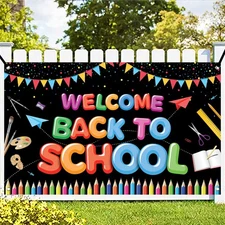, Welcome Back To School Banner - XtraLarge, 72x44 Inch | Back To School Back...