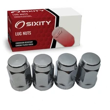 4 pc Chrome Bulge Acorn Wheel Lug Nuts - M14x2.0mm 1.4" Long - Capped Closed End