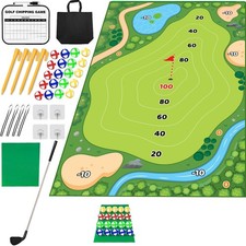 37pcs Golf Chipping Game Set - Indoor/Outdoor Golf Practice Mat with Balls, S...