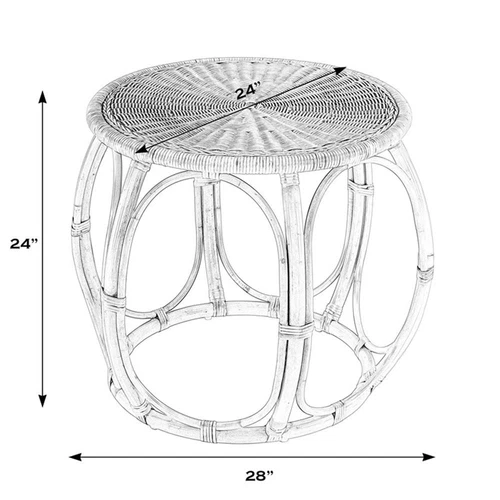 Butler Specialty Company Savannah Woven Rattan Round End Table - Natural - Picture 9 of 9
