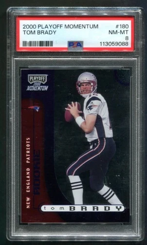 2000 Playoff Momentum Tom Brady RC 146/750 PSA 8 NM-MT