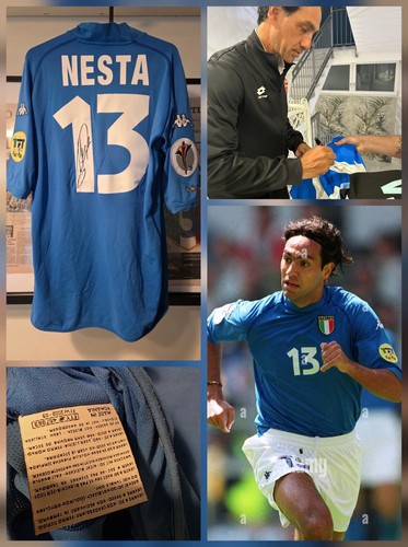 Maglia Calcio ITALIA euro 2000 Azzurra #13 NESTA firmata Tg XXL gara - Imagen 1 de 9