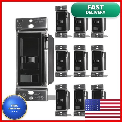 MOES Dimmer Switch 10 Pack No Neutral 3-Way Single Pole 600W Black