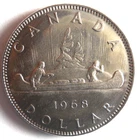 1968 CANADA DOLLAR - AU/UNC - Excellent Coin - Lot #M27