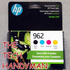 4-PACK HP GENUINE 962 BLACK COLOR INK RETAIL BOX OFFICEJET PRO 9018 9018e